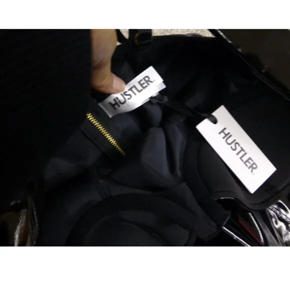 NWT Hustler Black Maxine Faux Leather Wired Dress (Size 4) - Picture 5 of 15